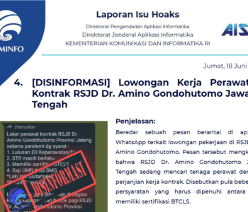 Isu Hoaks 18 Juni 2021