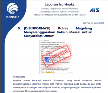 Isu Hoaks 24 Juni 2021