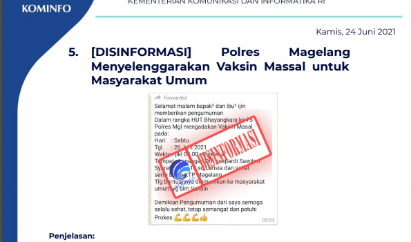 Isu Hoaks 24 Juni 2021