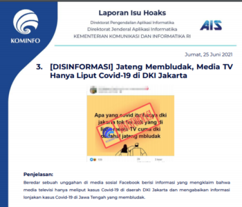 Isu Hoaks 25 Juni 2021