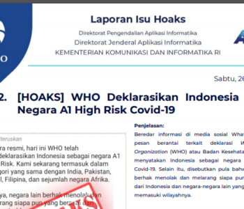 Isu Hoaks 26 Juni 2021