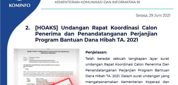 Isu Hoaks 29 Juni 2021