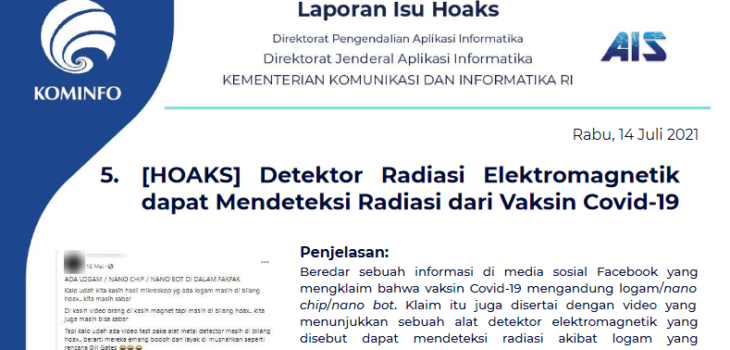 Isu Hoaks 14 Juli 2021