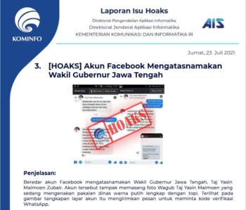 Isu Hoaks 23 Juli 2021