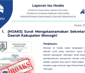 Isu Hoaks 27 Juli 2021