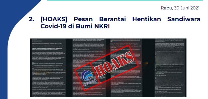 Isu Hoaks 30 Juni 2021