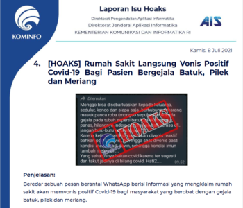 Isu Hoaks 8 Juli 2021