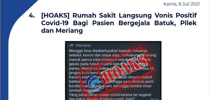 Isu Hoaks 8 Juli 2021