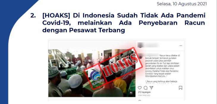 Isu Hoaks 10 Agustus 2021