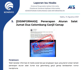 Isu Hoaks 14 Agustus 2021