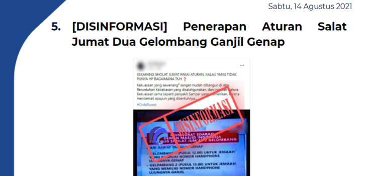 Isu Hoaks 14 Agustus 2021