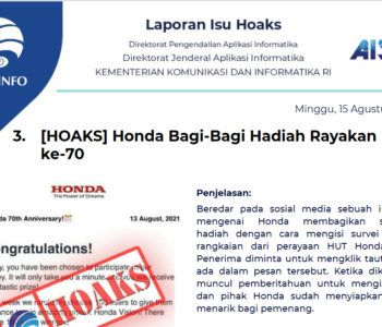 Isu Hoaks 15 Agustus 2021