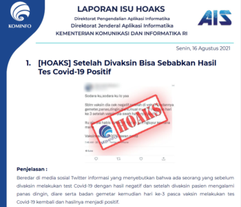 Isu Hoaks 16 Agustus 2021