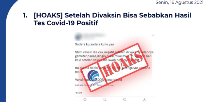Isu Hoaks 16 Agustus 2021