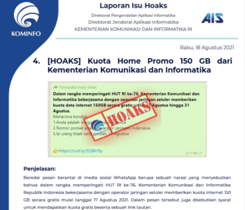 Isu Hoaks 18 Agustus 2021