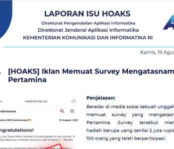 Isu Hoaks 19 Agustus 2021