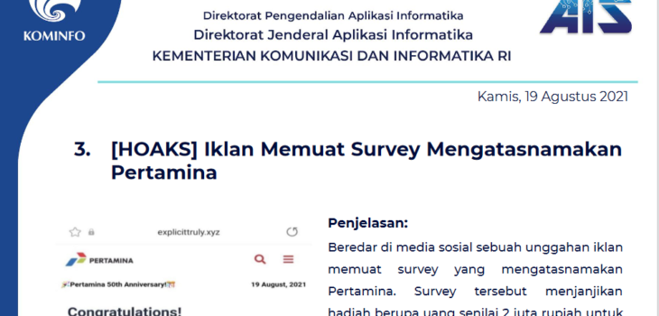 Isu Hoaks 19 Agustus 2021
