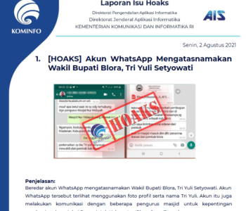 Isu Hoaks 2 Agustus 2021