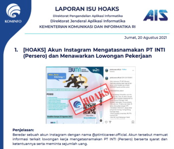 Isu Hoaks 20 Agustus 2021