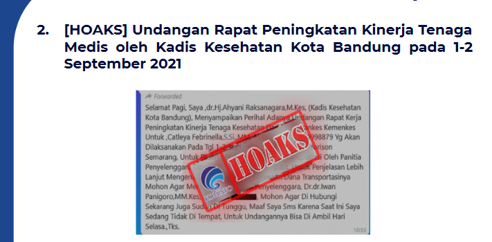 Isu Hoaks 23 Agustus 2021