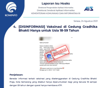 Isu Hoaks 24 Agustus 2021