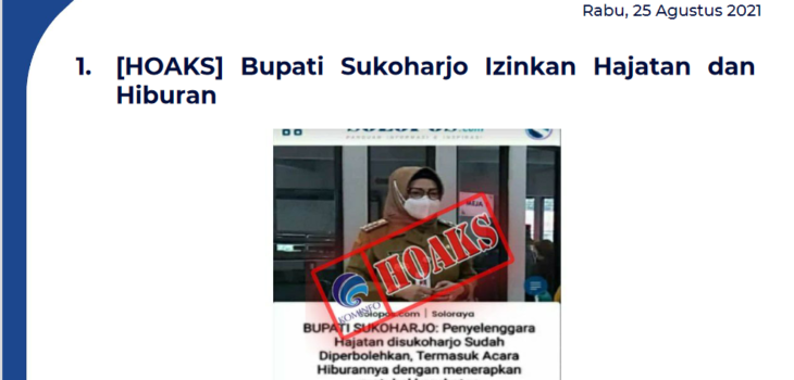 Isu Hoaks 25 Agustus 2021