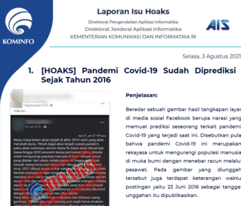 Isu Hoaks 3 Agustus 2021