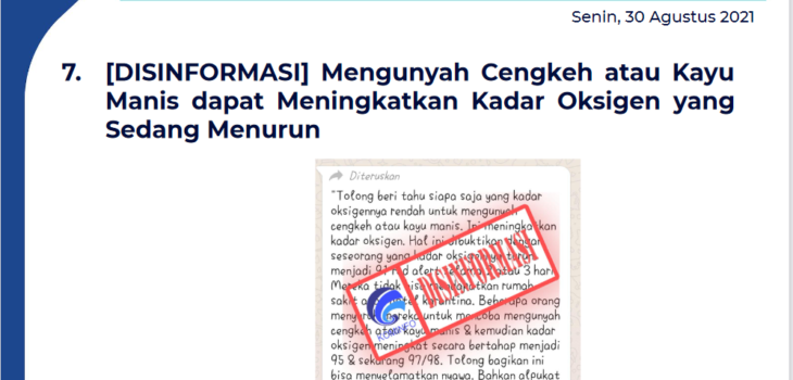 Isu Hoaks 30 Agustus 2021