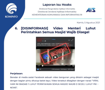Isu Hoaks 5 Agustus 2021