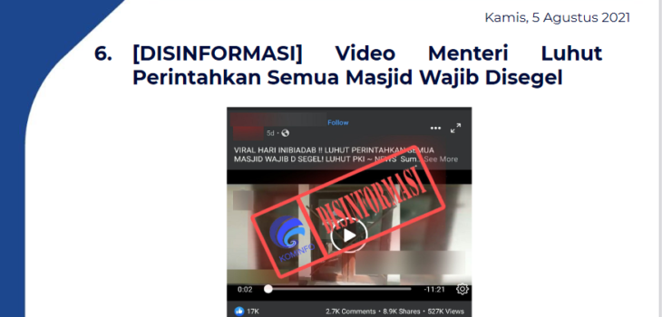 Isu Hoaks 5 Agustus 2021