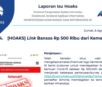 Isu Hoaks 6 Agustus 2021
