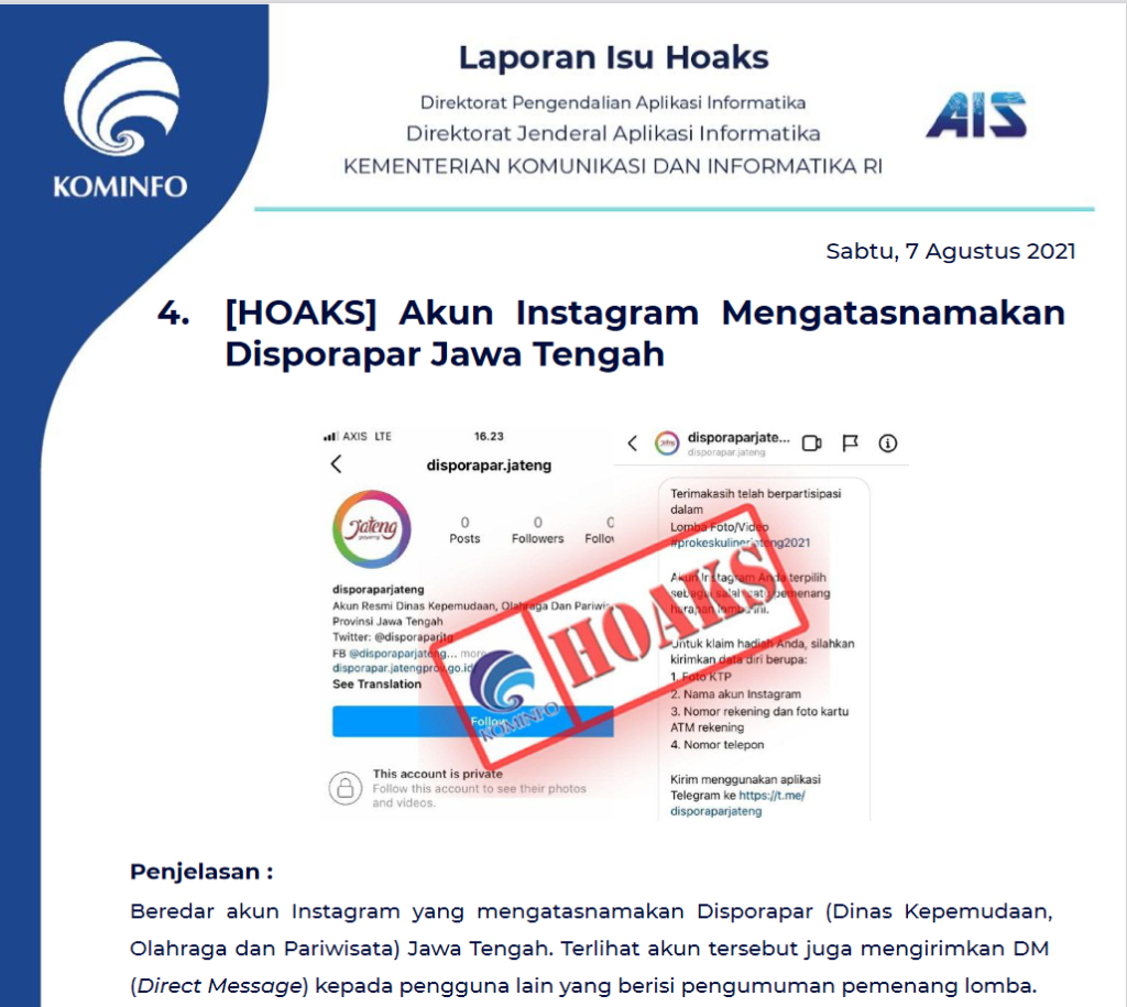 Isu Hoaks 7 Agustus 2021