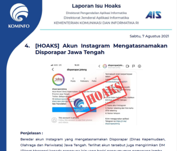 Isu Hoaks 7 Agustus 2021