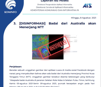 Isu Hoaks 8 Agustus 2021