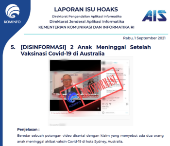 Isu Hoaks 1 September 2021