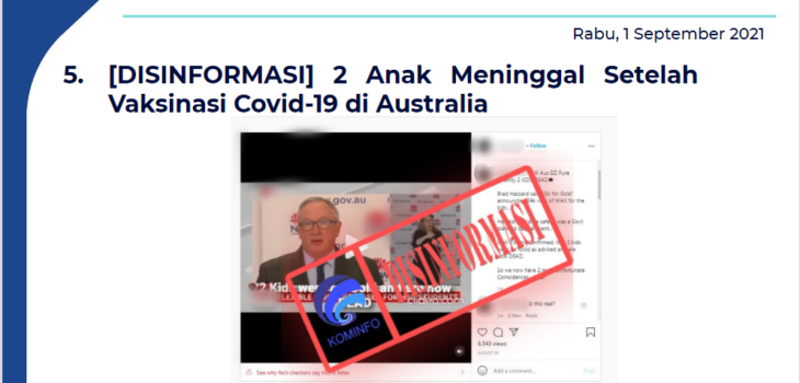Isu Hoaks 1 September 2021