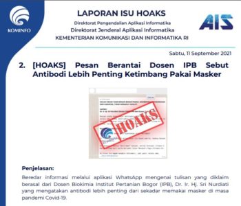 Isu Hoaks 11 September 2021