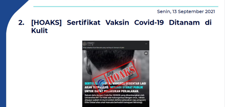 Isu Hoaks 13 September 2021
