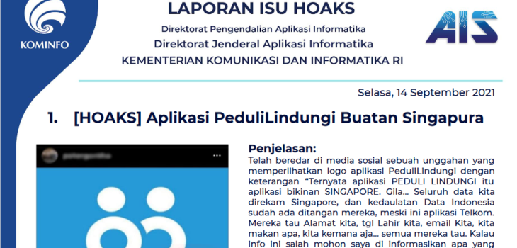 Isu Hoaks 14 September 2021