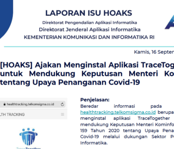 Isu Hoaks 16 September 2021
