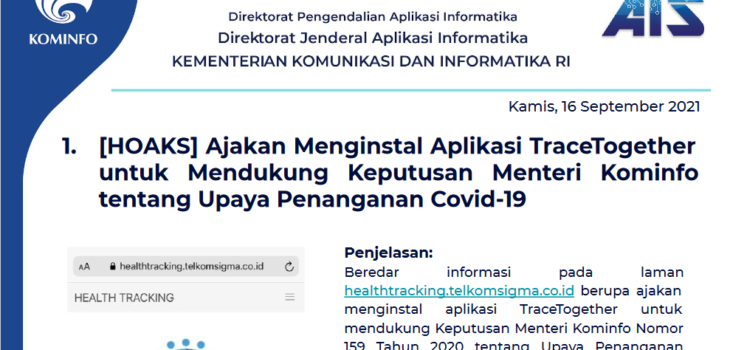 Isu Hoaks 16 September 2021
