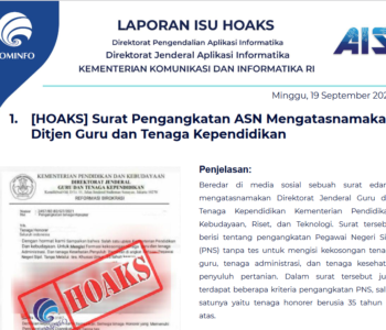 Isu Hoaks 19 September 2021