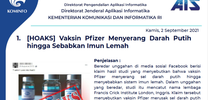 Isu Hoaks 2 September 2021