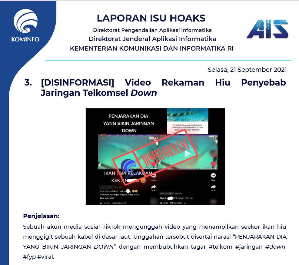 Isu Hoaks 21 September 2021