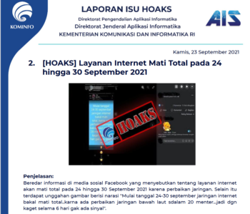 Isu Hoaks 23 September 2021