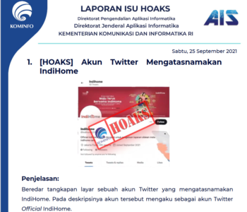 Isu Hoaks 25 September 2021