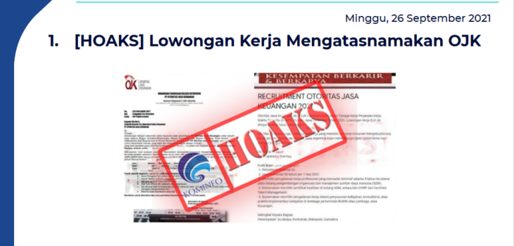 Isu Hoaks 26 September 2021