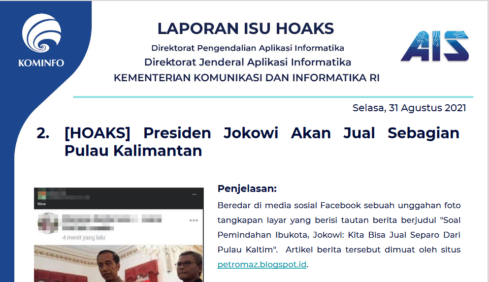 su Hoaks 31 Agustus 2021