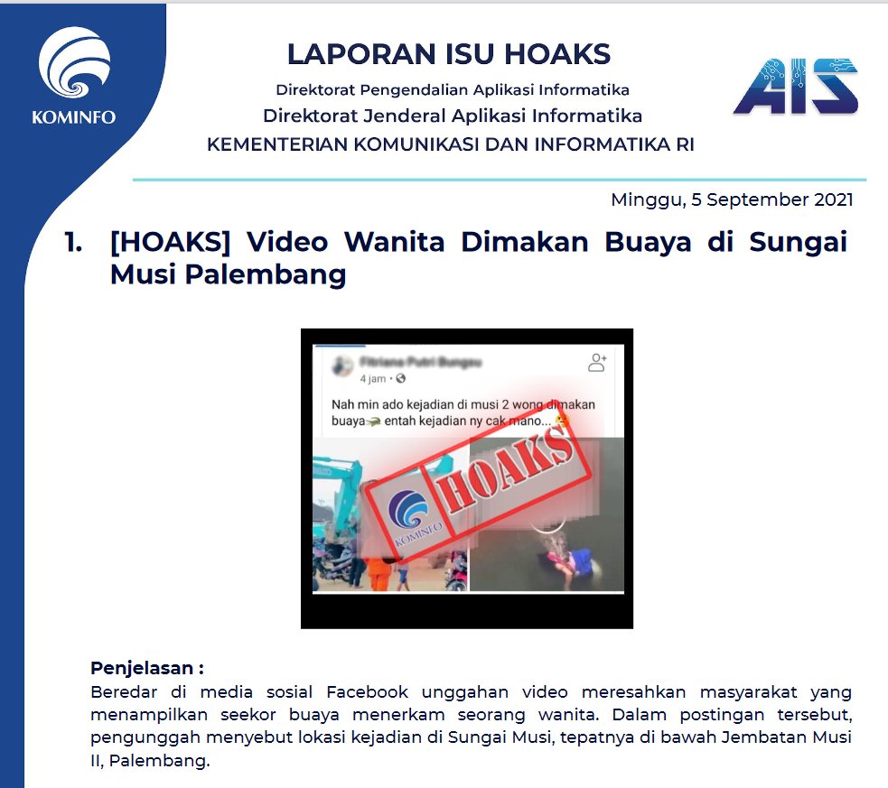 Isu Hoaks 5 September 2021