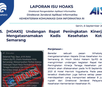 Isu Hoaks 6 September 2021